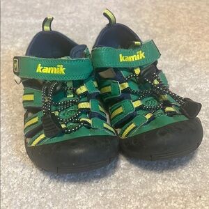 Kamik Kids Green and Yellow Outdoor Sandals